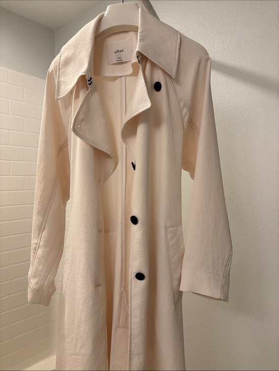 Aritzia Jackets & Blazers - Aritzia Cream Long Button-Front Trench Coat